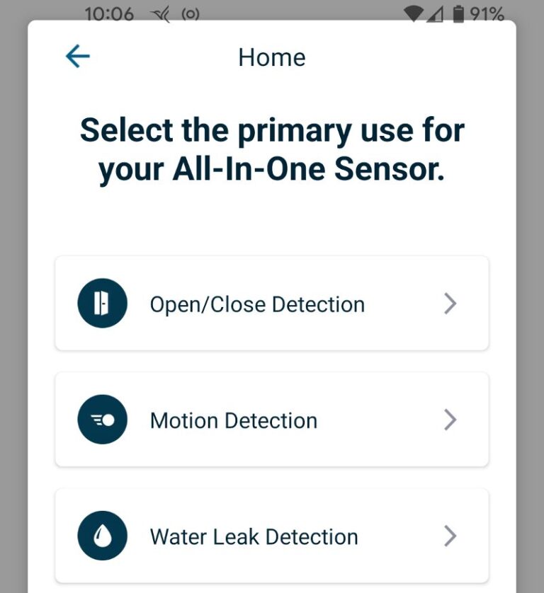 Arlo Home Security System sensor setup