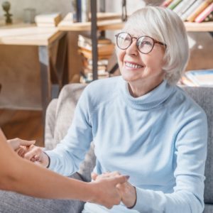 older woman in nursing home