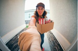 woman delivering groceries