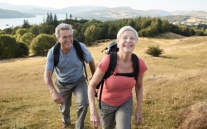 senior couple hiking