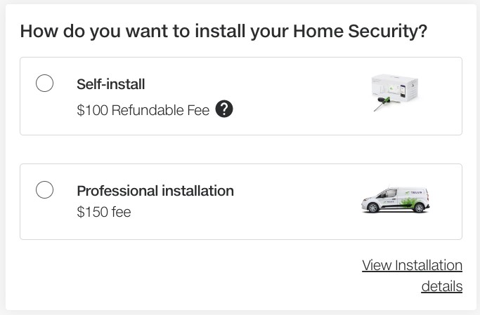 You can choose your TELUS installation option when buying a plan