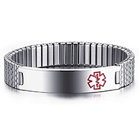 unisex medical alert id stretch bracelet