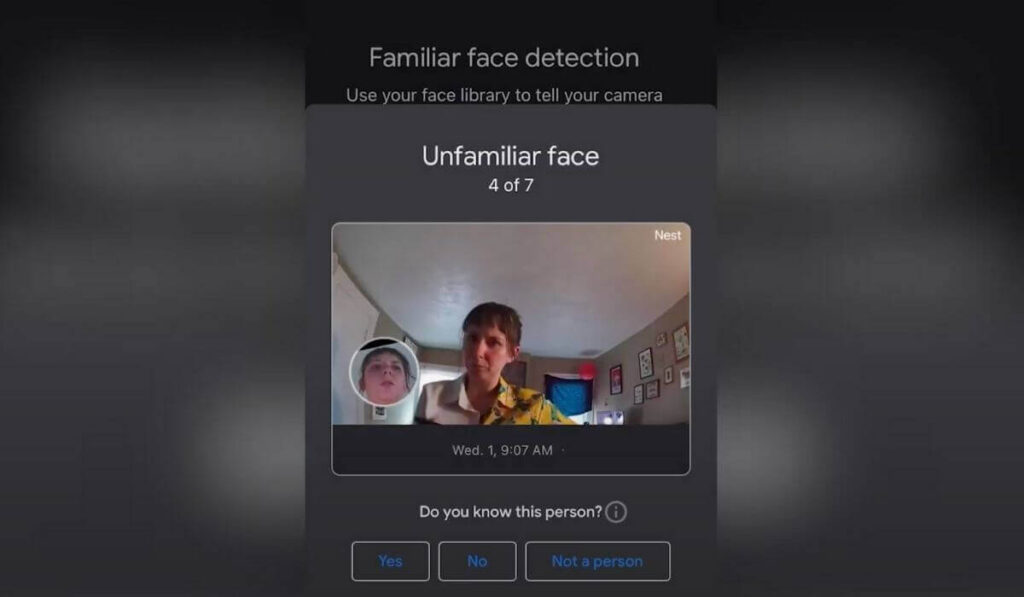 Nest Cam Battery Unfamiliar Face Detection